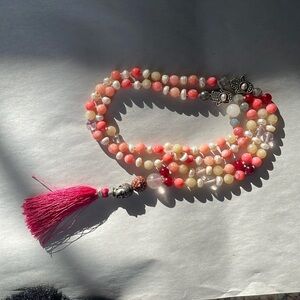Pink mala beads
